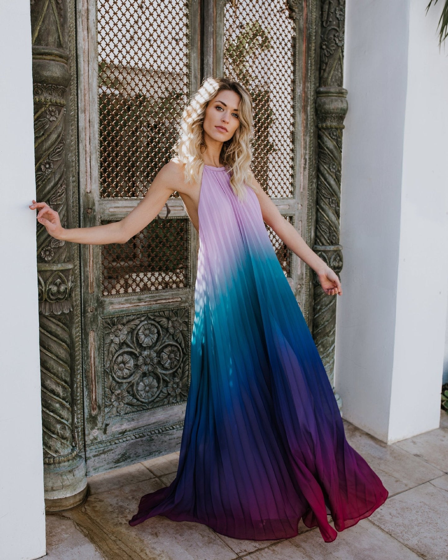 Tie and dye boho maxi dress