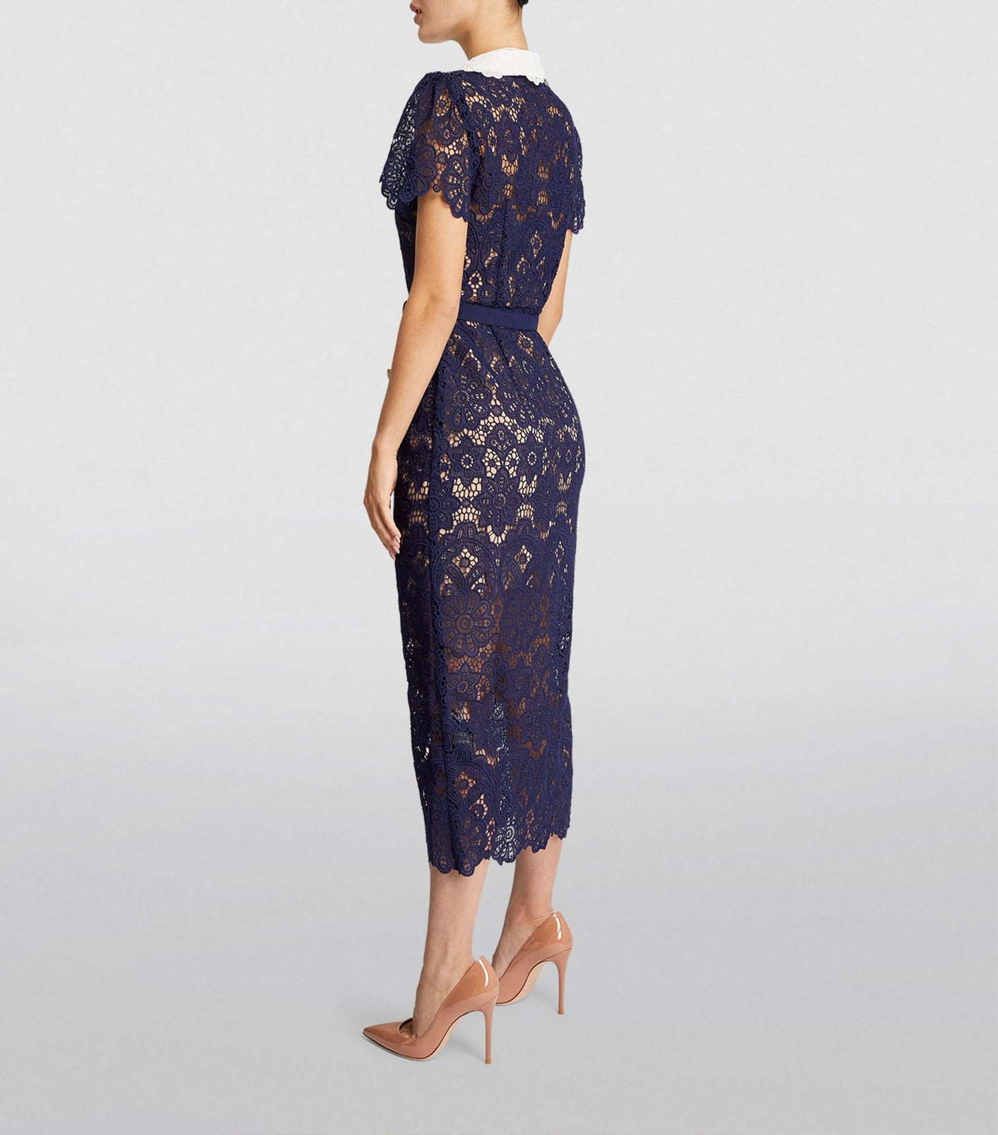 Guipure Lace Midi Dress