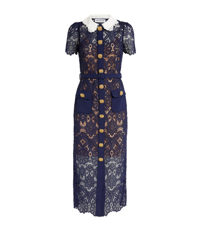 Guipure Lace Midi Dress