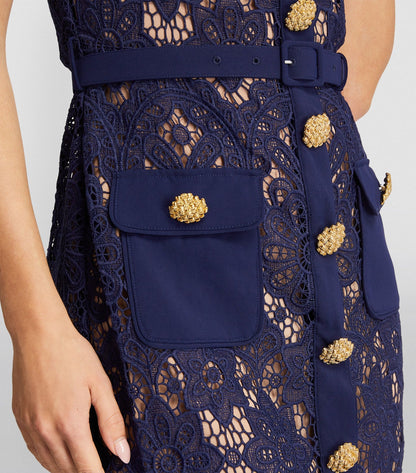 Guipure Lace Midi Dress