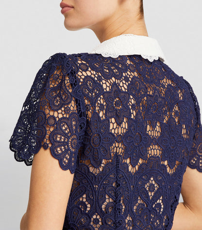 Guipure Lace Midi Dress