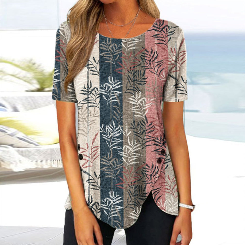 Casual Round Neck Short Sleeve Top