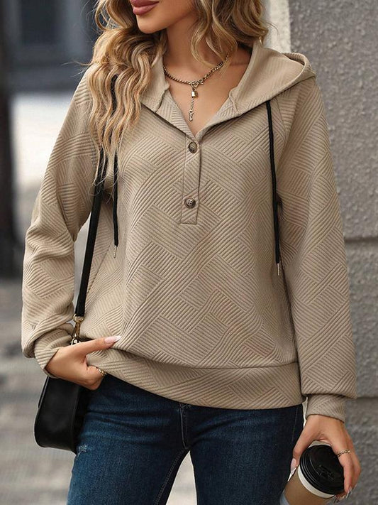 Solid Color Drawstring Hoodie