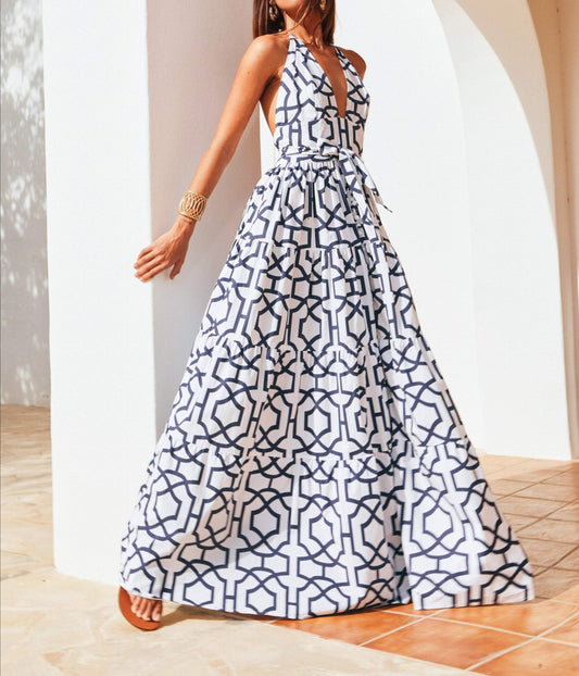 TILE PRINT DRESS