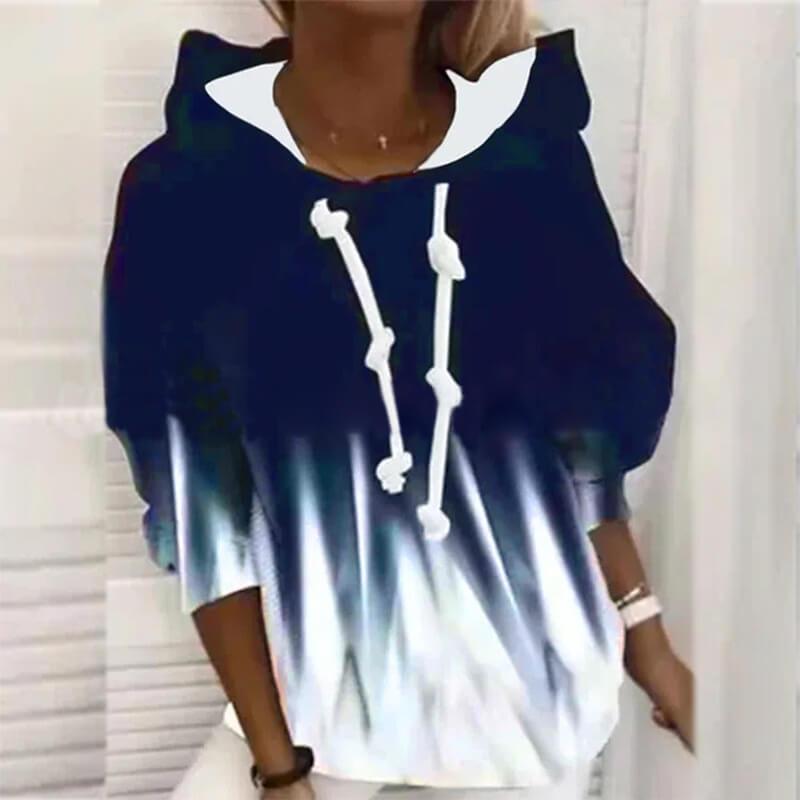 Tie-Dye Hooded Crew Neck Sweatshirt