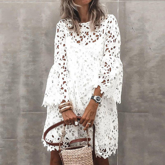 White Lace Mini Dress