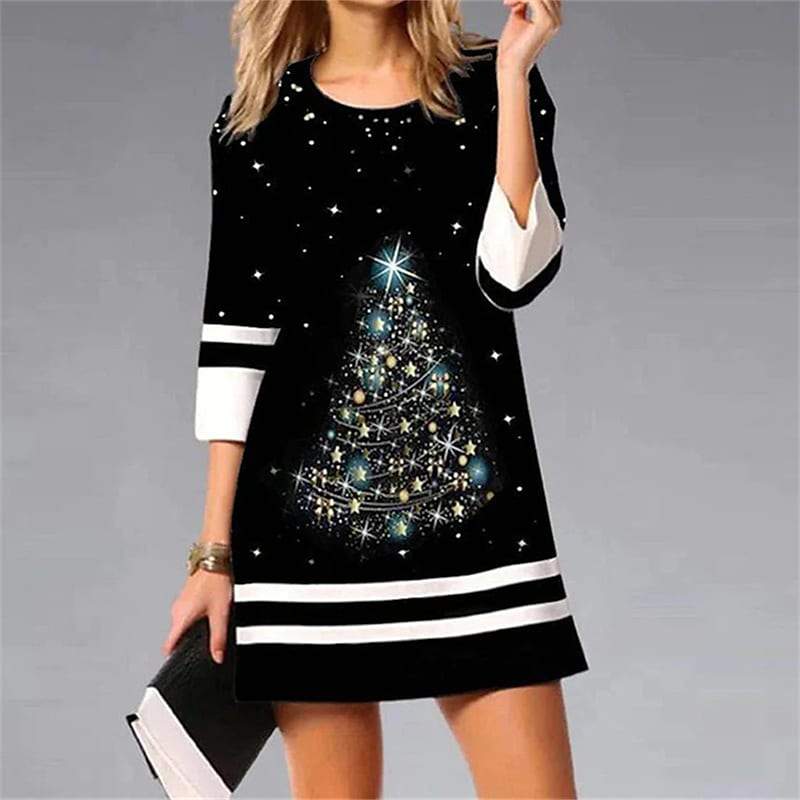 Fall Winter Crew Neck Casual dress