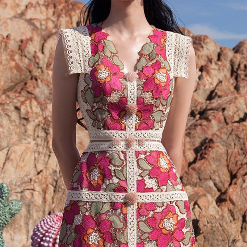 Red floral dress