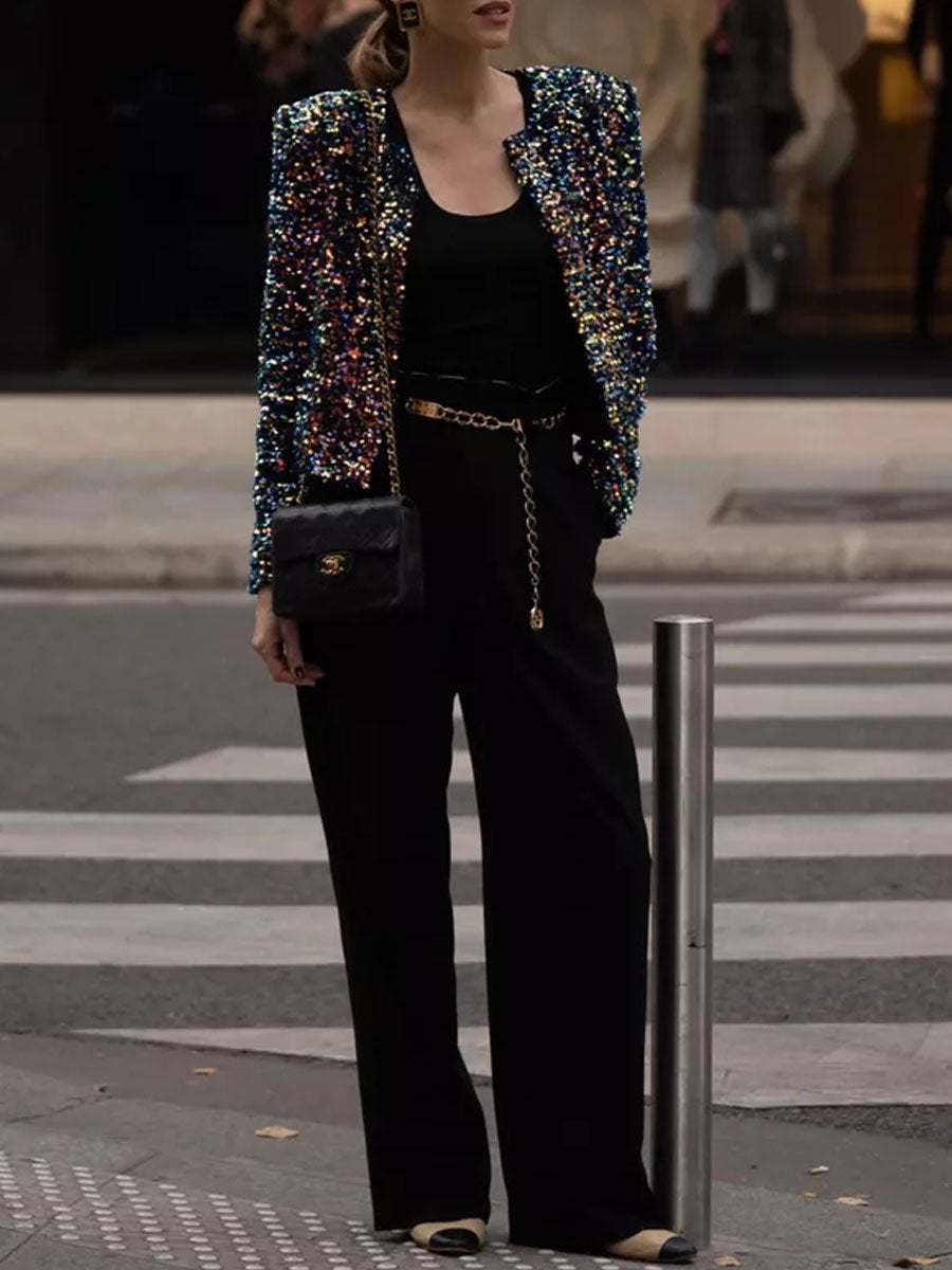 Sequin Short Jacket Coat