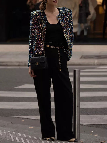 Sequin Short Jacket Coat