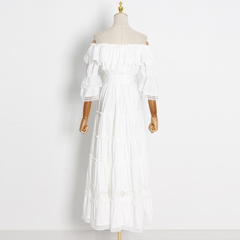 Bubble sleeve short sleeve ruffle dress