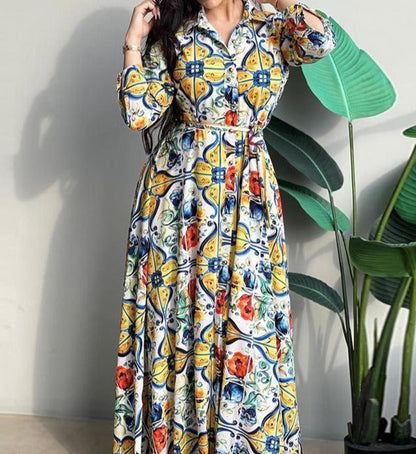 Ethnic Print Maxi Dress