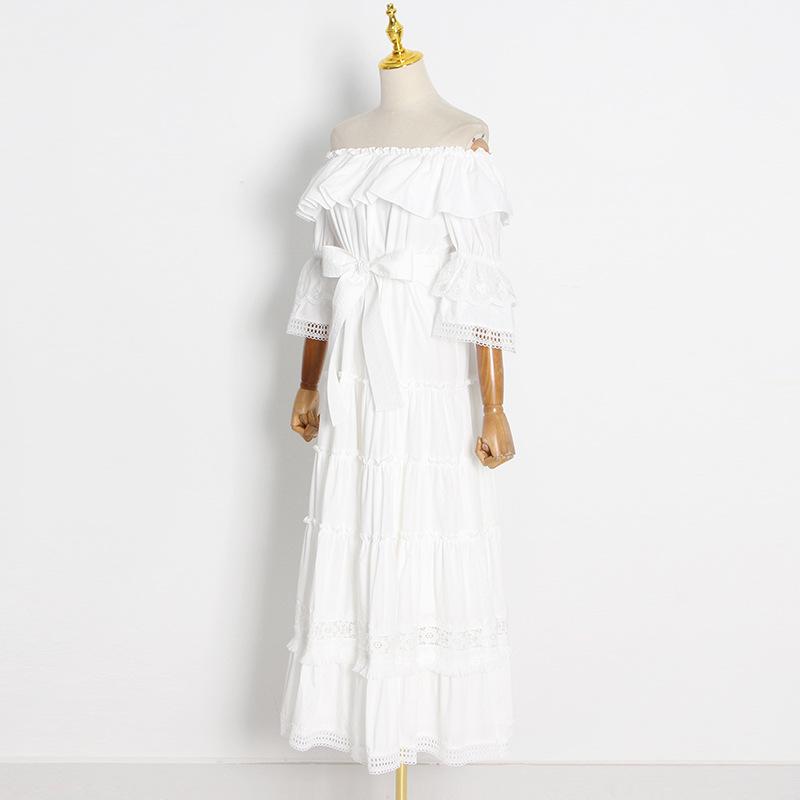 Bubble sleeve short sleeve ruffle dress