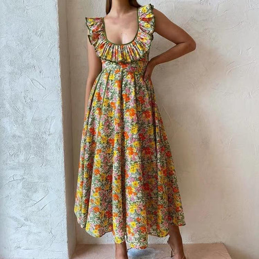 Vintage Floral Long Dress