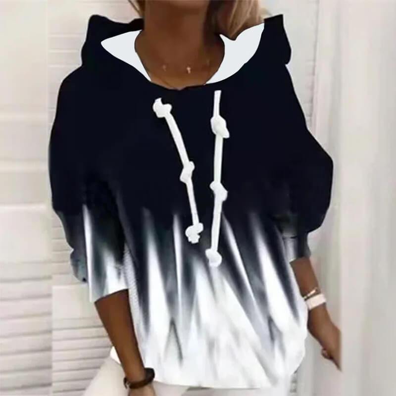 Tie-Dye Hooded Crew Neck Sweatshirt