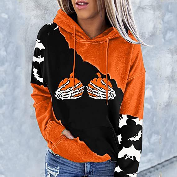 Halloween Pumpkin Print Hoodie