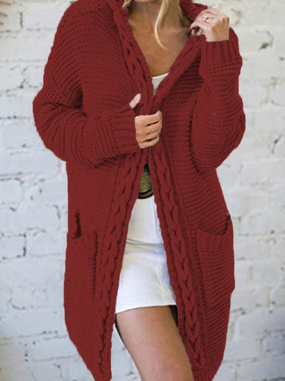 Hooded Pocket Sweater Cardigan