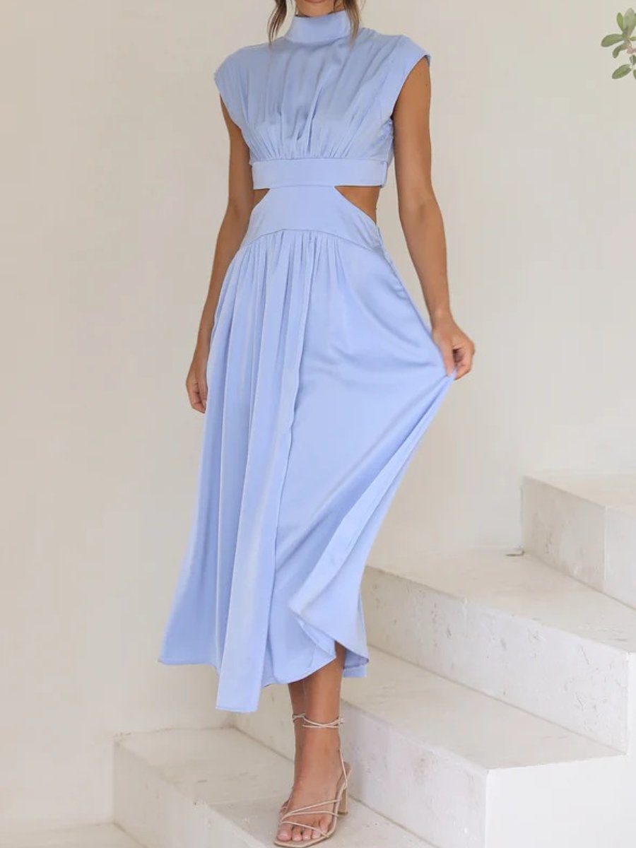 Cutout Waist Pocketed Dress