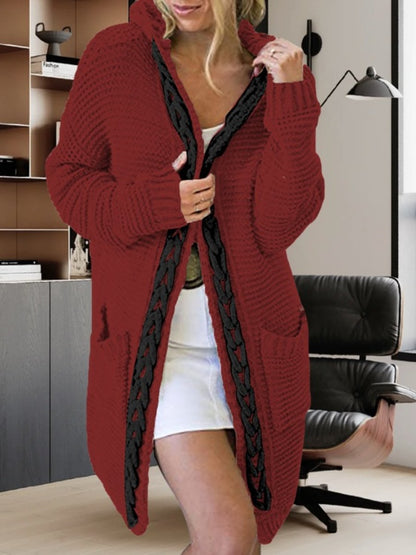 Hooded Pocket Sweater Cardigan